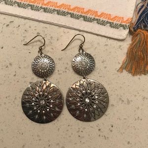 Brighton silver medallion earrings